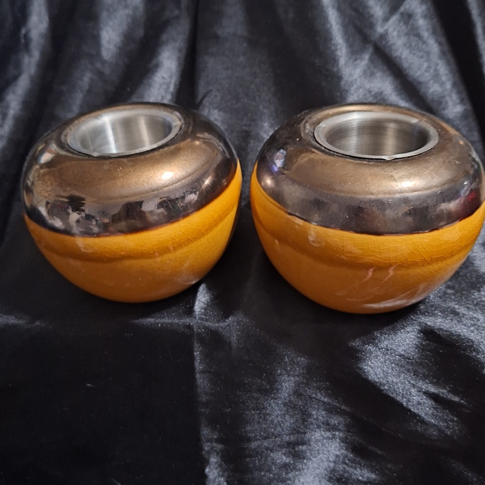 2 Hand Glazed Firepots~Tabletop~Two Toned~Fire Pit~Ceramic~Fire Bowl~Bird Brain